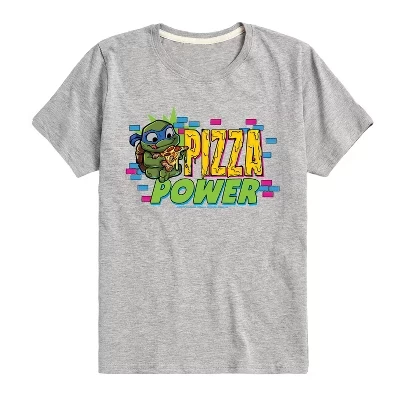 Детская футболка TMNT Leo Pizza, серый меланж