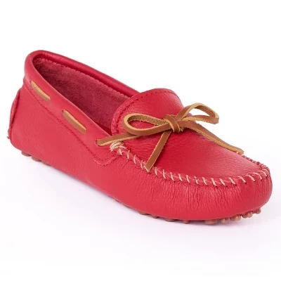 Женские лоферы Minnetonka Classic Driver кожаные, красные