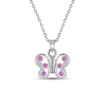 Колье для девочек In Season Jewelry, бабочка, серебро