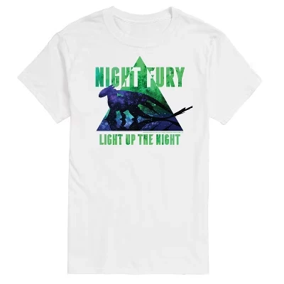 Мужская футболка с коротким рукавом Night Fury Light Up The Night, белая
