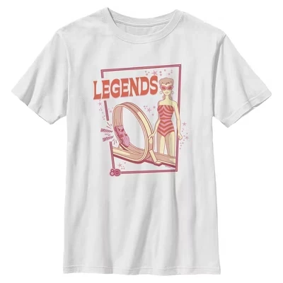 Футболка для мальчиков Mattel Hot Wheels и Barbie Legends белая