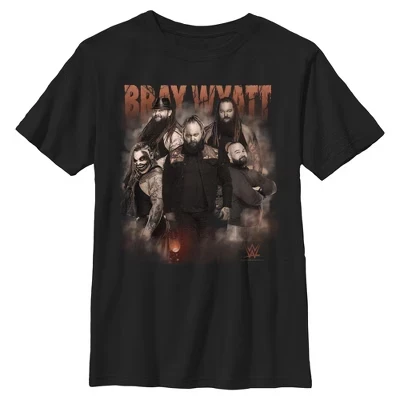Футболка с коллажем для мальчиков Bray Wyatt Collage черная