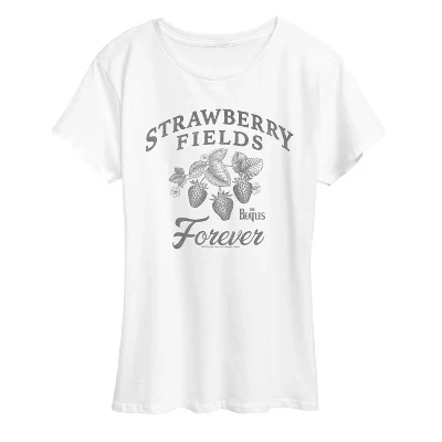 Женская футболка с коротким рукавом и рисунком Strawberry Fields, белая
