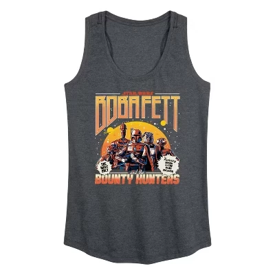 Женская футболка Boba Fett Band с графическим принтом Racerback Tank heather charcoal