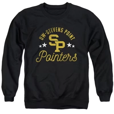 Свитшот с круглым вырезом для взрослых от Университета Висконсина Stevens Point Official Pointers черный