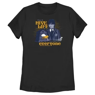 Женская футболка Women's Wednesday The Hive Life Everyone черного цвета