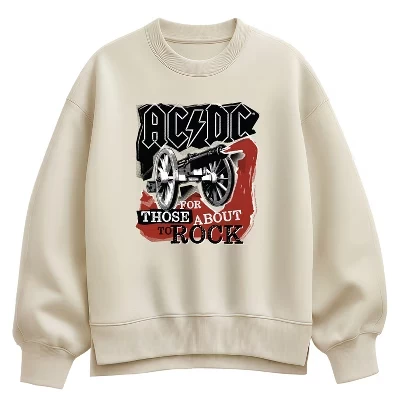 Женская толстовка Rock Strokes Oversize из флиса Crew Crew кремового цвета