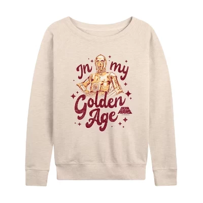 Женская легкая французская махровая рубашка Golden Age с широким вырезом и длинным рукавом с графическим рисунком.