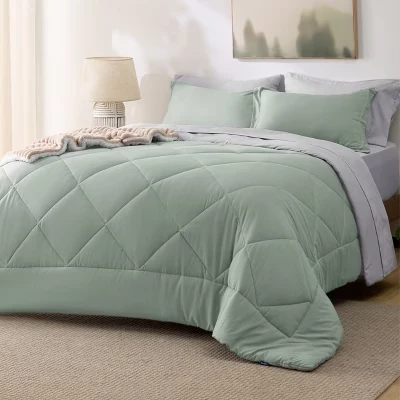 Постельный комплект Bedsure, 7 предметов, зеленый