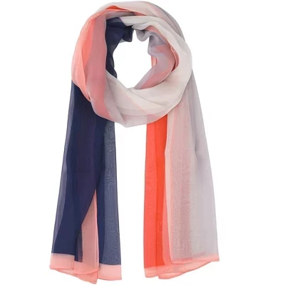 Women's Color Block Vintage Gradient Geometry Silky Neckerchief Wrap for Casual 1 Pc srtipe-5