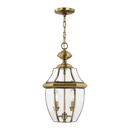 Подвесной светильник Livex Lighting Monterey, 2 лампы, античная латунь