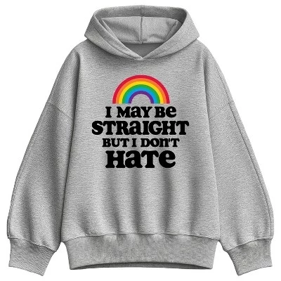 Женская толстовка May Be Straight Dont Hate с капюшоном из флиса Оверсайз, спортивная толстовка heather