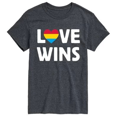 Мужская футболка Love Wins с коротким рукавом и графическим рисунком heather charcoal