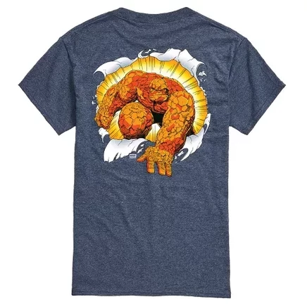 Мужская футболка с коротким рукавом Fantastic Four Thing Break Through с графическим рисунком heather blue