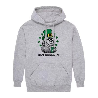 Мужская - - St Paddys Ben Drankin Графический флисовый пуловер с капюшоном athletic heather