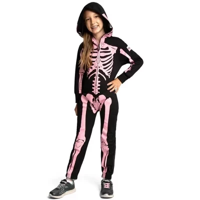 Детский костюм Tipsy Elves «Скелет», с маской, розовый