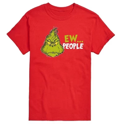 Мужская футболка с коротким рукавом и рисунком Grinch Ew People, красная
