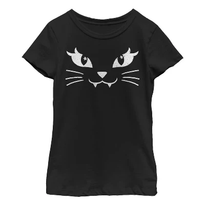 Футболка для девочек Lost Gods Kitty Cat Face, черная