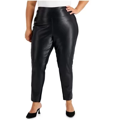 Женские легинсы Calvin Klein из экокожи, черные