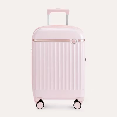 Чемодан Bagsmart Roamer 20″ расширяемый, розовый