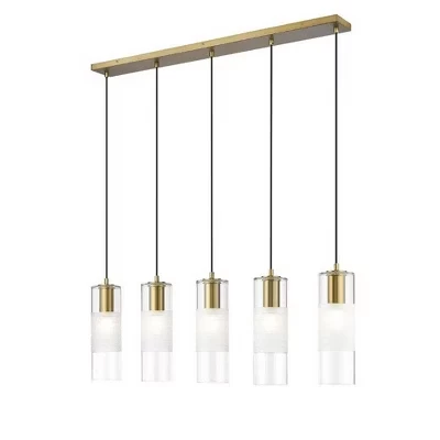 Линейная люстра Alton 5-Light - Современный стальной дизайн для кухни и столовой gold