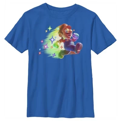 Футболка Mario Rainbow Star Power для мальчика, синяя