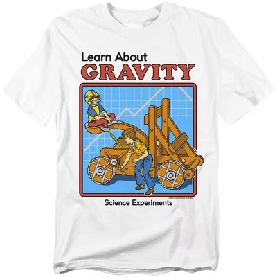Мужская футболка Steven Rhodes Learn About Gravity белого цвета