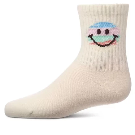 Носки для девочек MeMoi Colorful Smiley Face хлопковые, белые