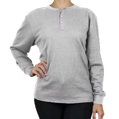 Женская утепленная рубашка Henley из вафельного трикотажа свободного кроя Оверсайз от Henley