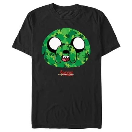 Мужская футболка Adventure Time Shamrock Jake, черная