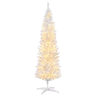 Искусственная елка HOMCOM Noble Fir 152 см с подсветкой, белая