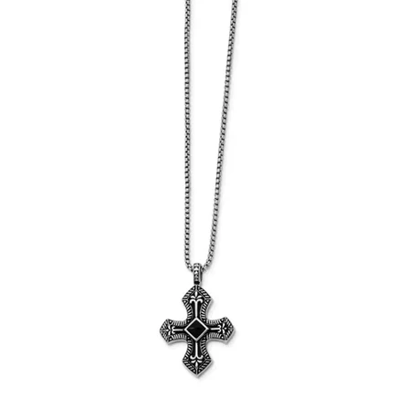 Колье Black Bow Jewelry Co. крест с черным агатом, 61 см