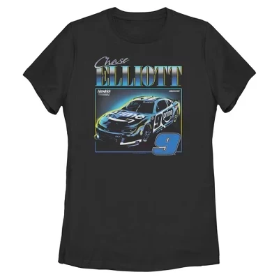 Женская футболка Chase Elliott Number 9 Photo черного цвета
