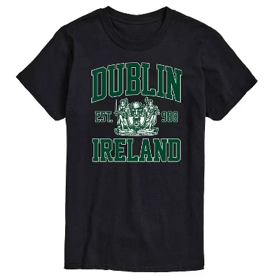 Мужская футболка Dublin Collegiate зеленого цвета с коротким рукавом и графическим рисунком, черная