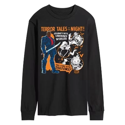 Мужская футболка Blade Terror Tales с длинным рукавом и графическим рисунком, черная