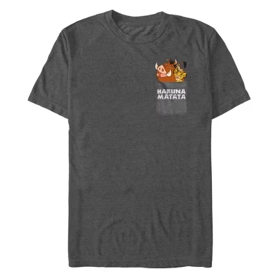 Мужская футболка с карманами из искусственной кожи Lion King Hakuna Matata Trio, цвет древесный вереск