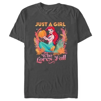 Мужская футболка Disney Ariel Loves Fall, угольная