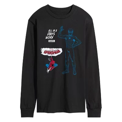 Men's -  - Faux Multi Hit Long Sleeve Graphic T-Shirt black