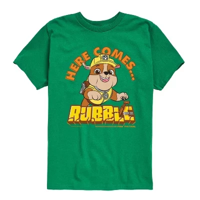 Футболка с коротким рукавом и рисунком Rubble для мальчиков - Paw Patrol - Here Comes