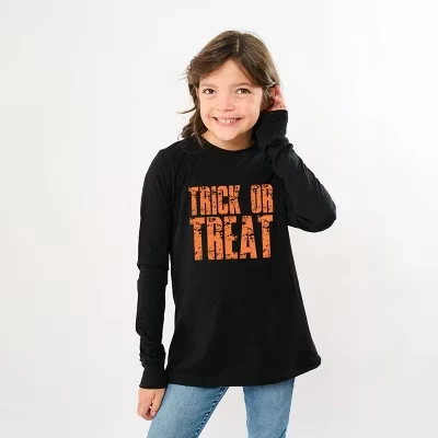 Trick or Treat Block Distressed - Молодежная футболка с длинным рукавом и рисунком черного цвета