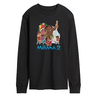 Мужской лонгслив Moana Group Photo с принтом, черный