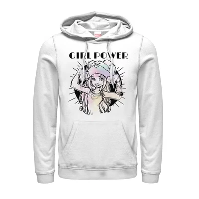Мужская толстовка с капюшоном Runaways Molly Girl Power Pull Over белого цвета
