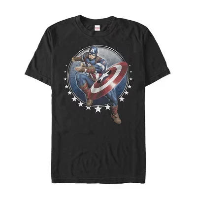 Мужская футболка Marvel Captain America, черная