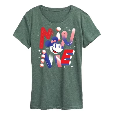 Женская футболка Disney Minnie Word Art, серо-зелёная