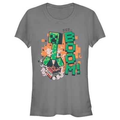 Женская футболка Minecraft Creeper Boom, графитовая