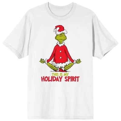 Это мужская белая футболка с коротким рукавом My Holiday Spirit белого цвета
