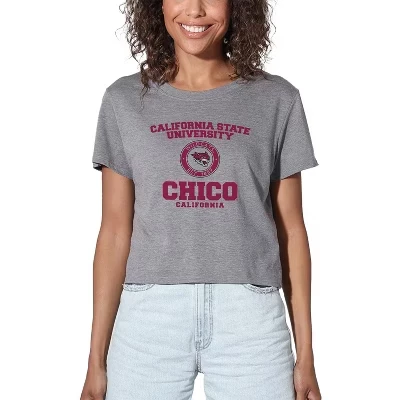 Женская укороченная футболка NCAA Chico, серый меланж