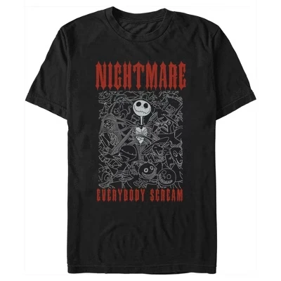 Мужская футболка Nightmare Everybody Scream черного цвета