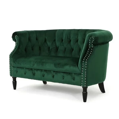 Двухместный диван Christopher Knight Home Milani, изумрудный