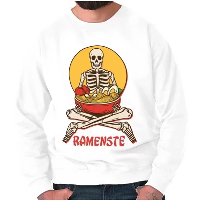 Толстовка Zen Skeleton Yoga Ramen Namaste для мужчин или женщин белого цвета